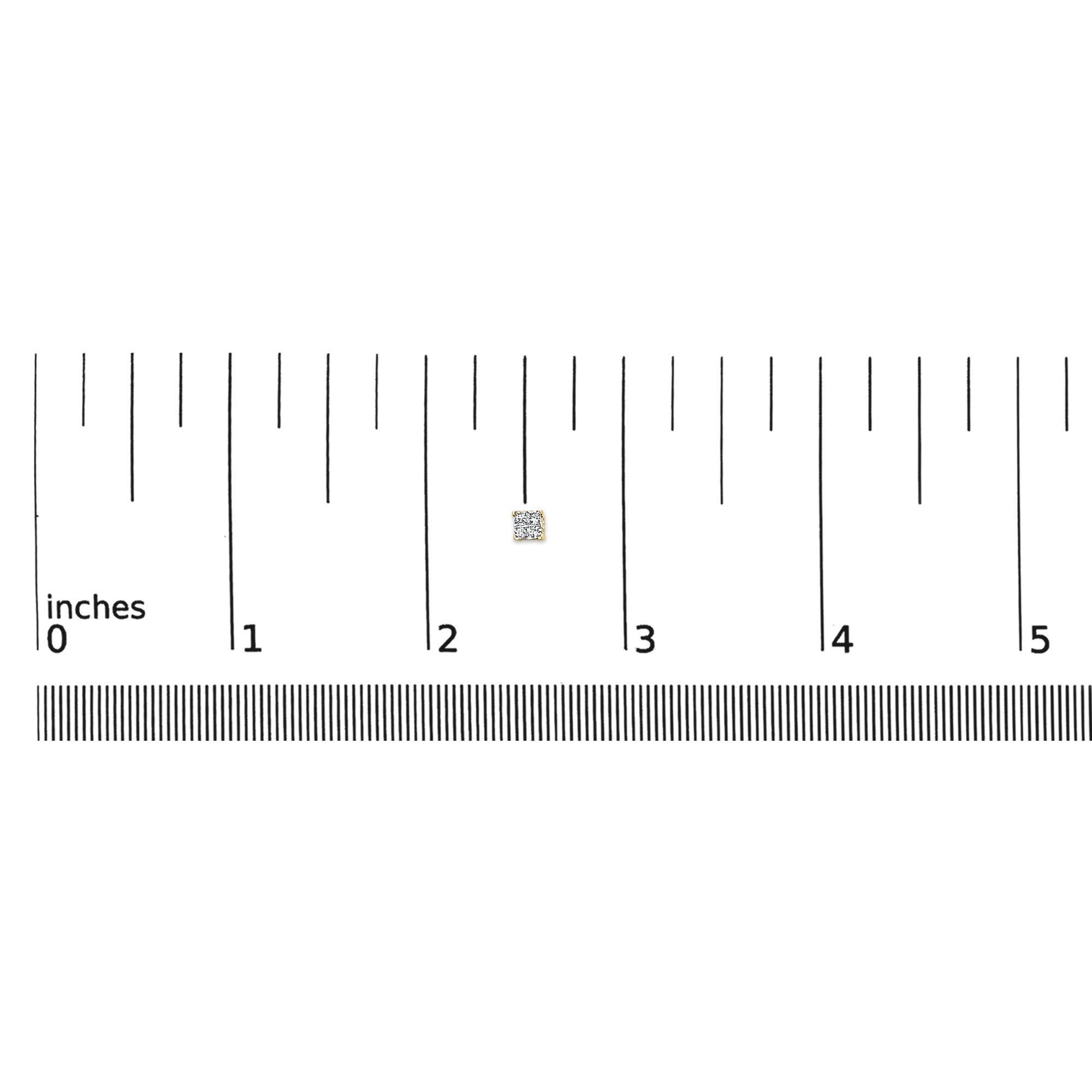 10KT Gold Princess Diamond Stud Earring (1/4 cttw, J-K Color, I1-I2 Clarity)