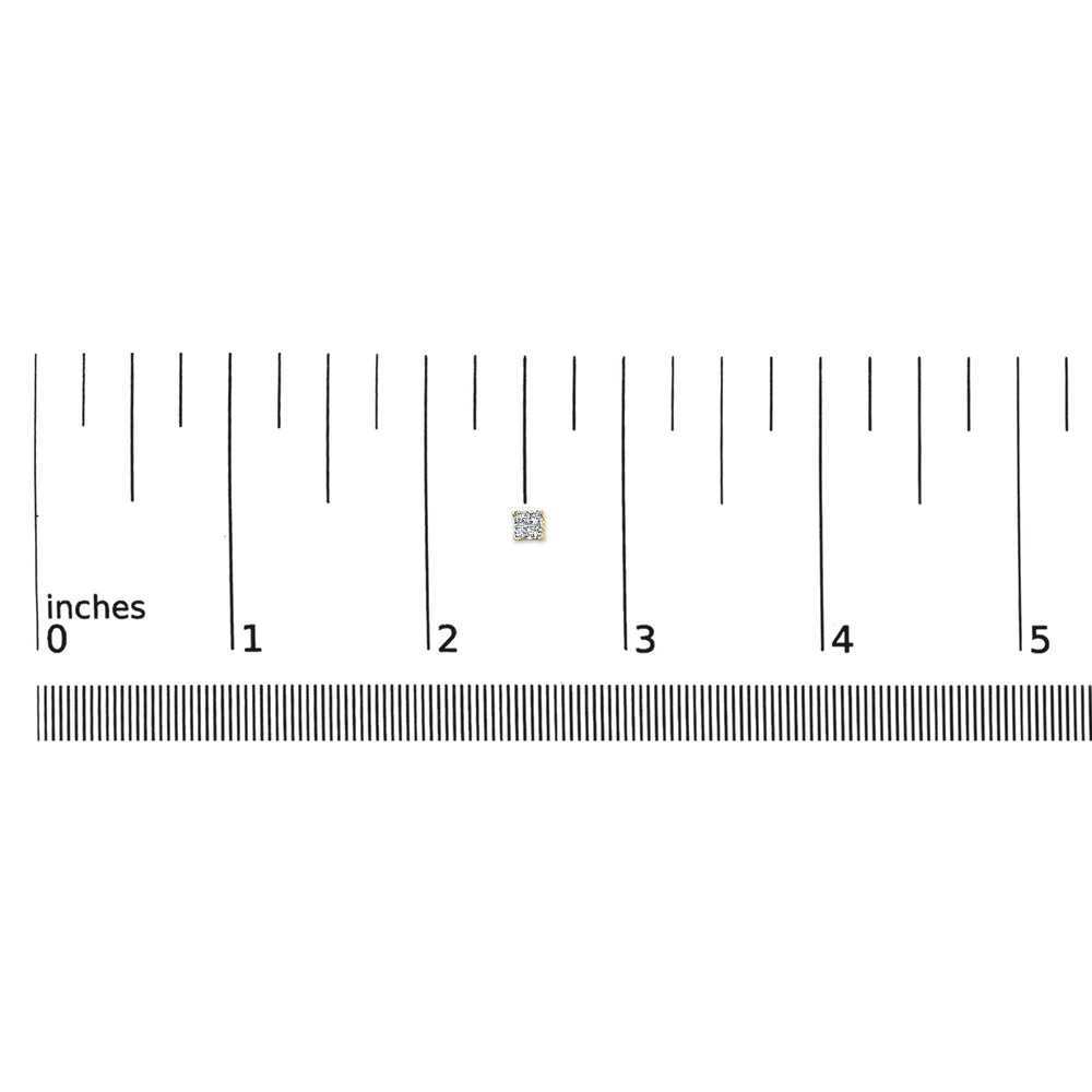 10KT Gold Princess Diamond Stud Earring (1/4 cttw, J-K Color, I1-I2 Clarity)