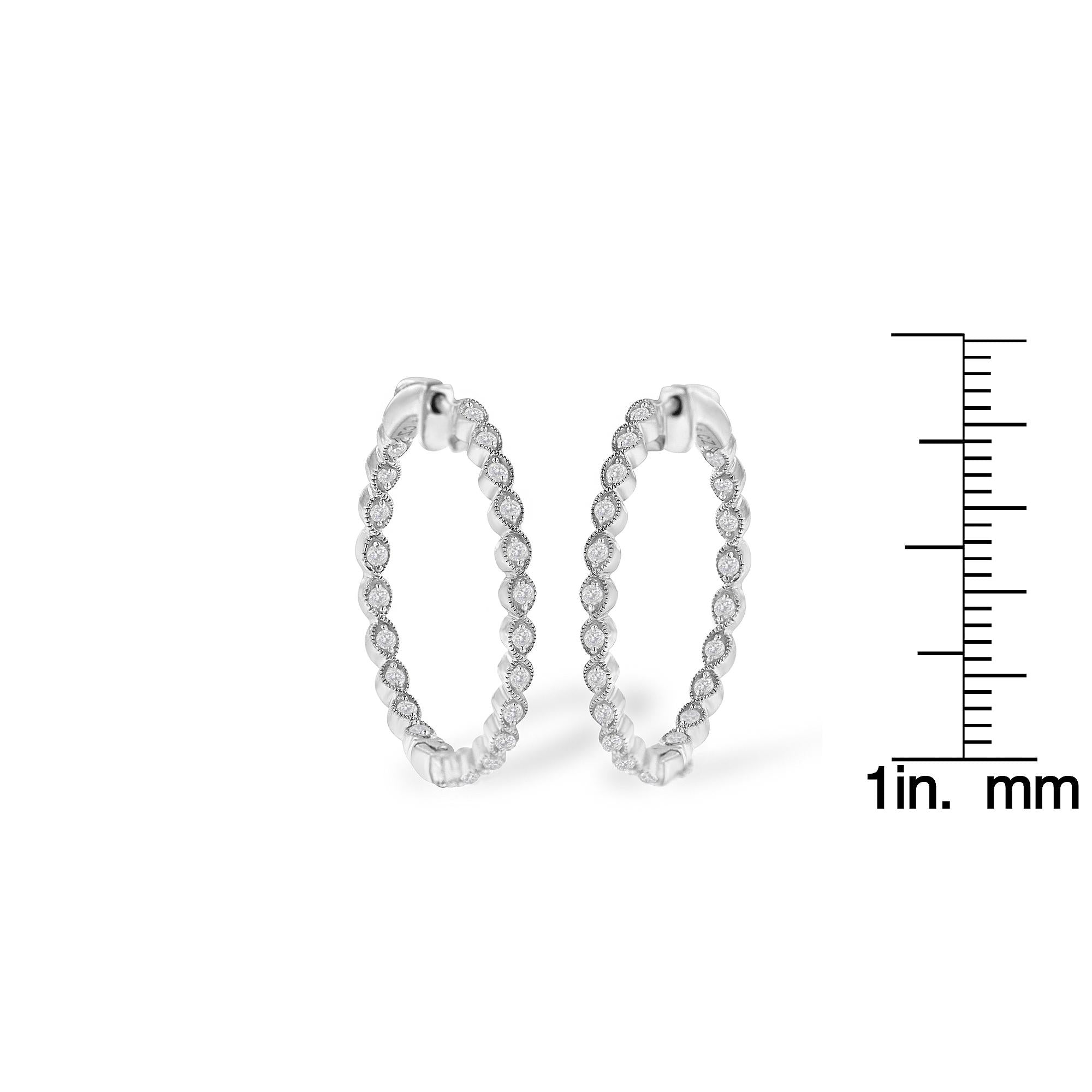 Sterling-Silver Diamond Hoop Earring (3/4 cttw, I-J Color, I3 Clarity)