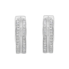 10K White Gold Diamond Hoop Earring (1/2 cttw, I-J Color, I2-I3 Clarity)