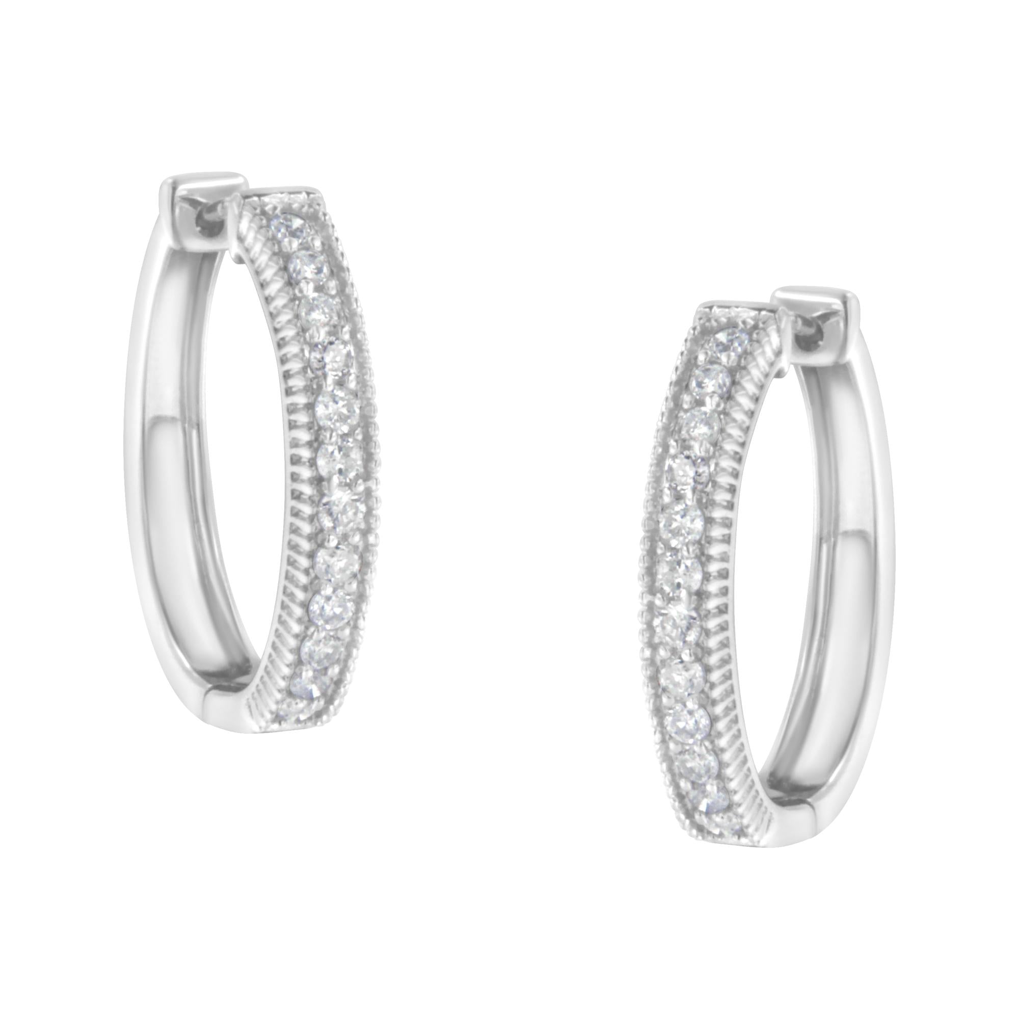 10KT White Gold Diamond Hoop Earring (1.00 cttw, H-I Color, I1-I2 Clarity)