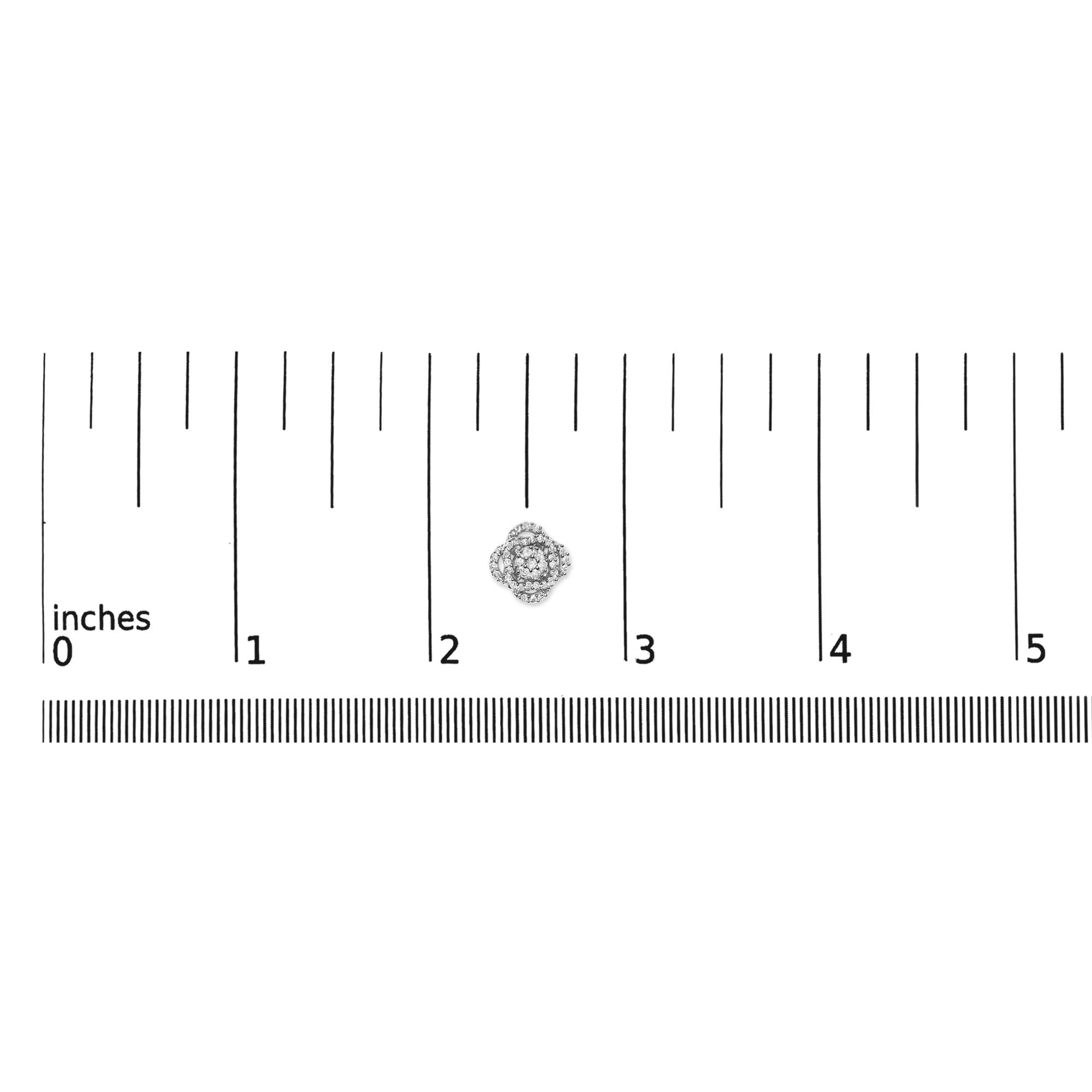 .925 Sterling Silver 1/2 cttw Round-cut Diamond Floral Cluster and Halo Stud Earring (I-J Color, I3 Clarity)