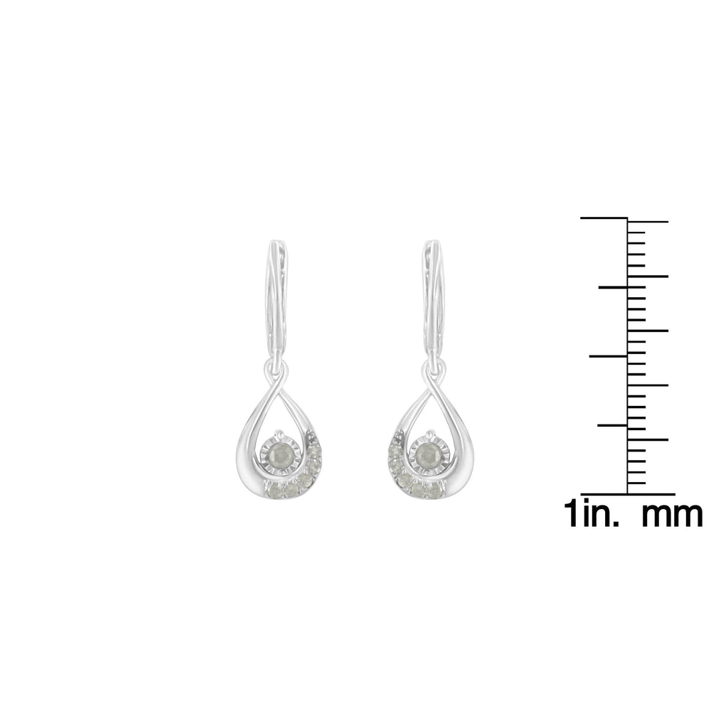 .925 Sterling-Silver 1/5 cttw Miracle-Set Round Diamond Drop and Dangle Hoop Earring (I-J Color, I3 Clarity)