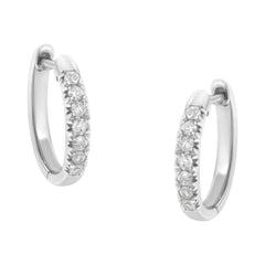 .925 Sterling Silver 1/4 Cttw Diamond Hoop Earrings (I-J Color, I3 Clarity)