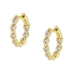 10K Yellow Gold Diamond Huggy Earrings (1/2 cttw, H-I Color, I1-I2 Clarity)