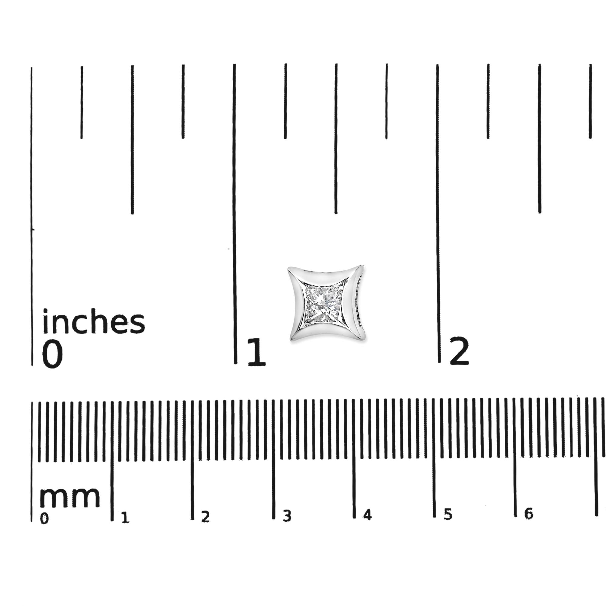 10K White Gold 1/5 Cttw Invisible Set Princess-Cut Diamond Stud Earrings (H-I Color, SI2-I1 Clarity)