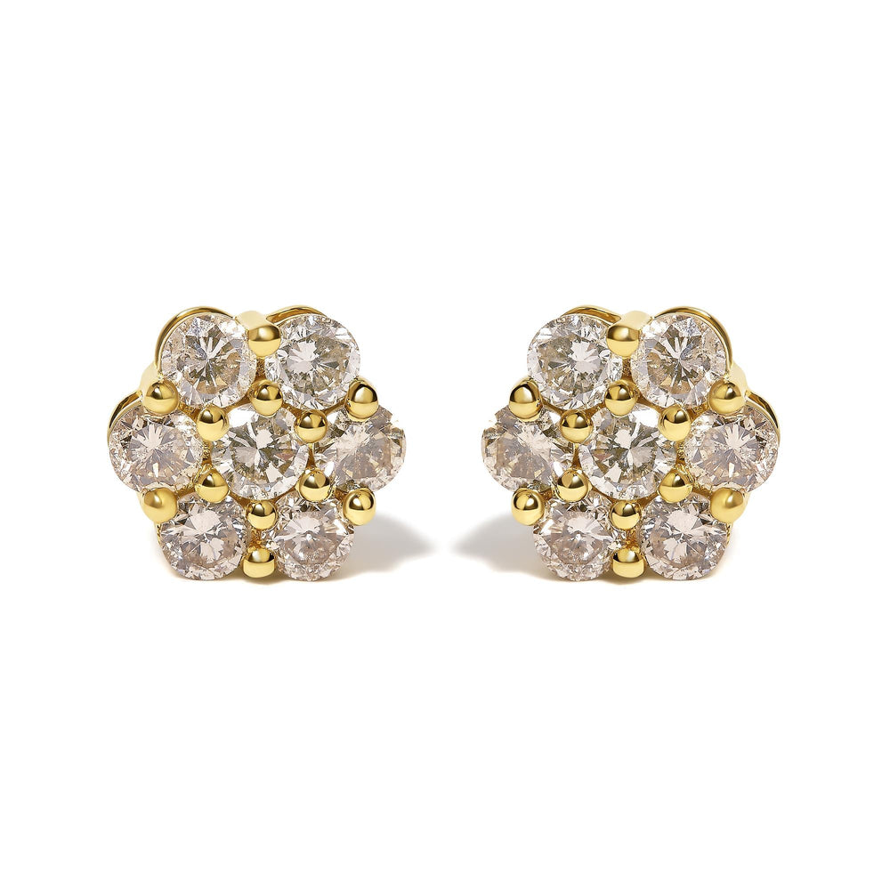 14K White Gold 4 cttw Diamond Flower Earring (H-I Clarity, SI2-I1 Color)