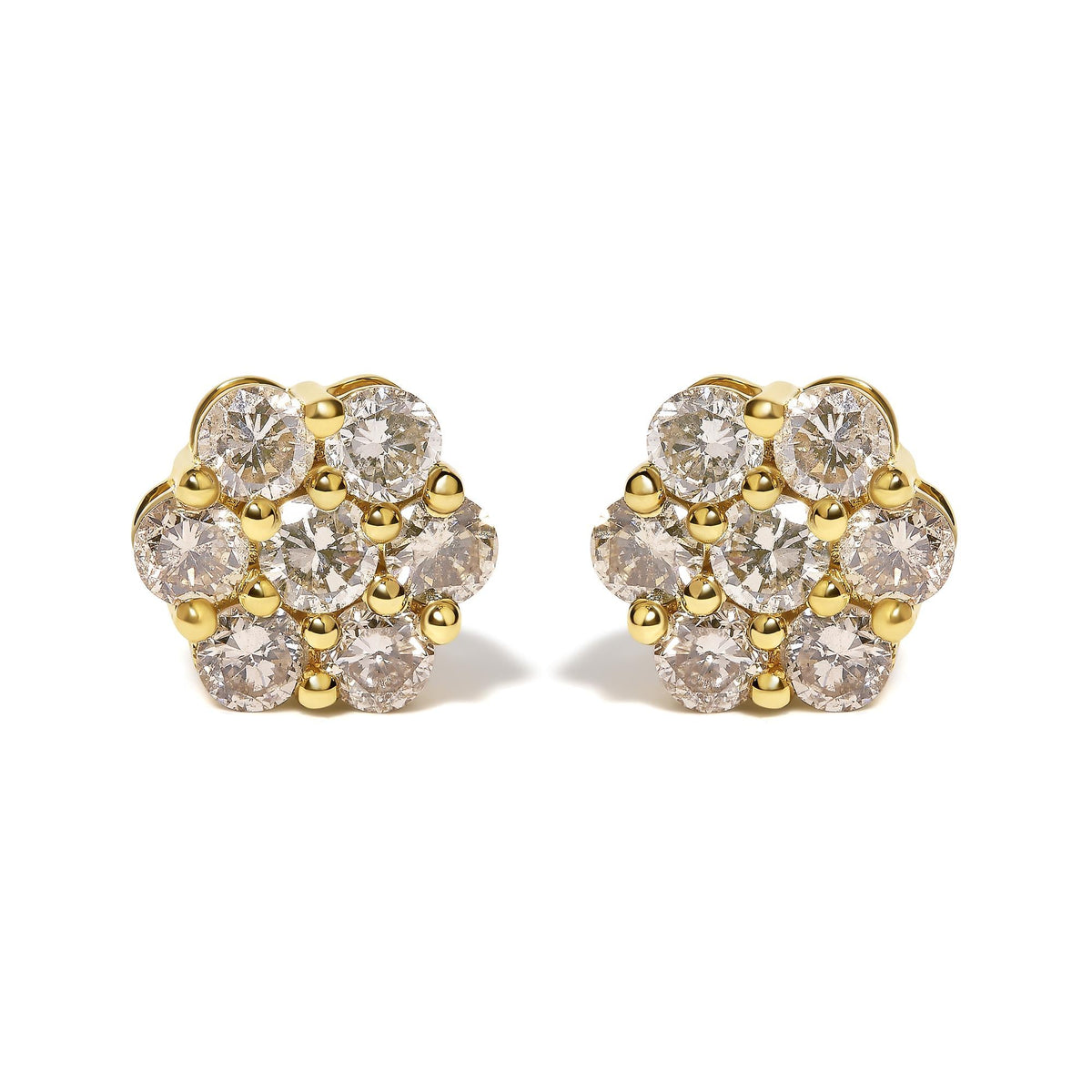14K White Gold 4 cttw Diamond Flower Earring (H-I Clarity, SI2-I1 Color)