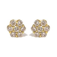 14K White Gold 4 cttw Diamond Flower Earring (H-I Clarity, SI2-I1 Color)