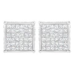 10K White Gold 2ct TDW Princess-Cut Composite Diamond Stud Earring (I-J ,I2-I3)