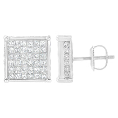 10K White Gold 2ct TDW Princess-Cut Composite Diamond Stud Earring (I-J ,I2-I3)