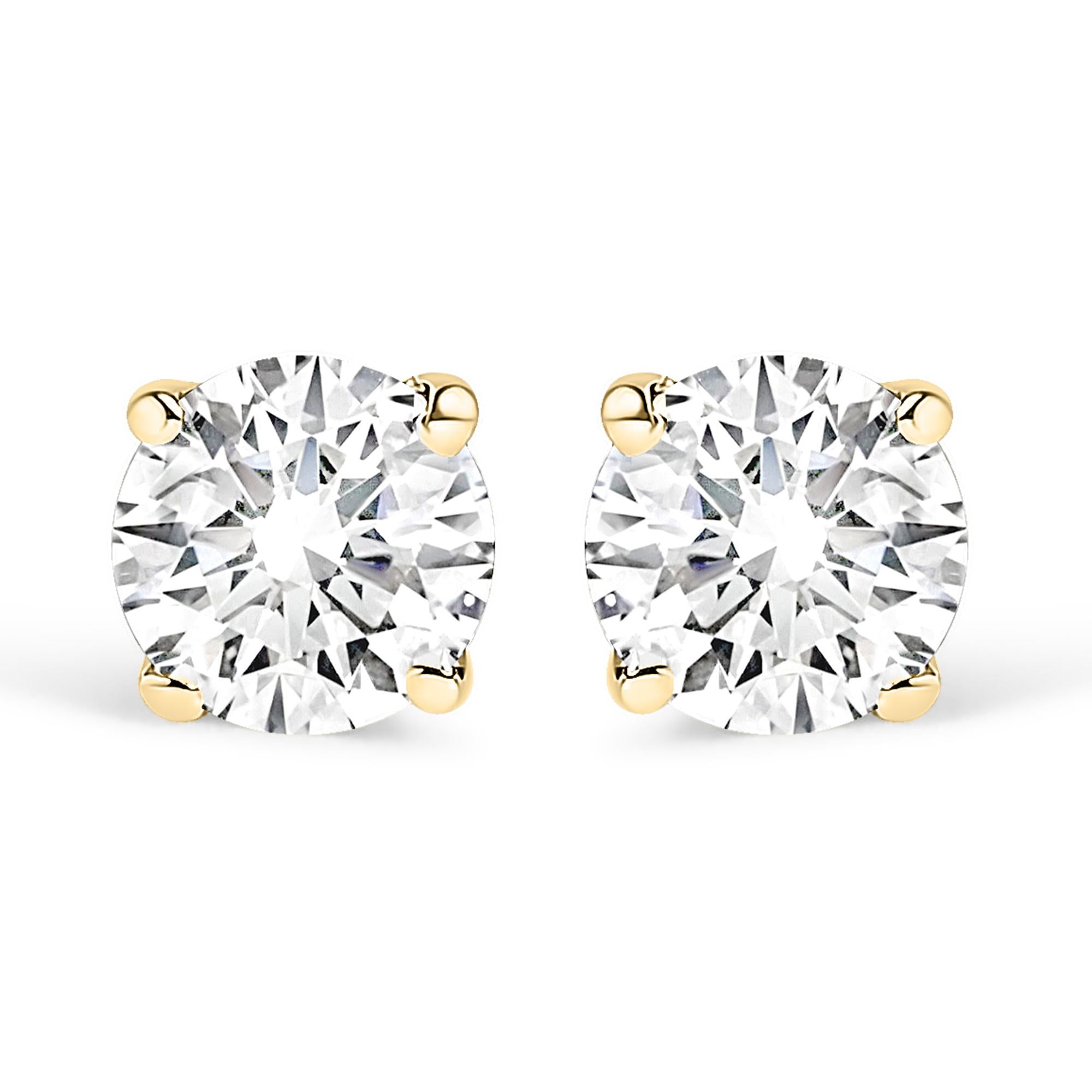 14K Gold 1/2 Cttw Lab Grown Diamond Solitaire Stud Earrings