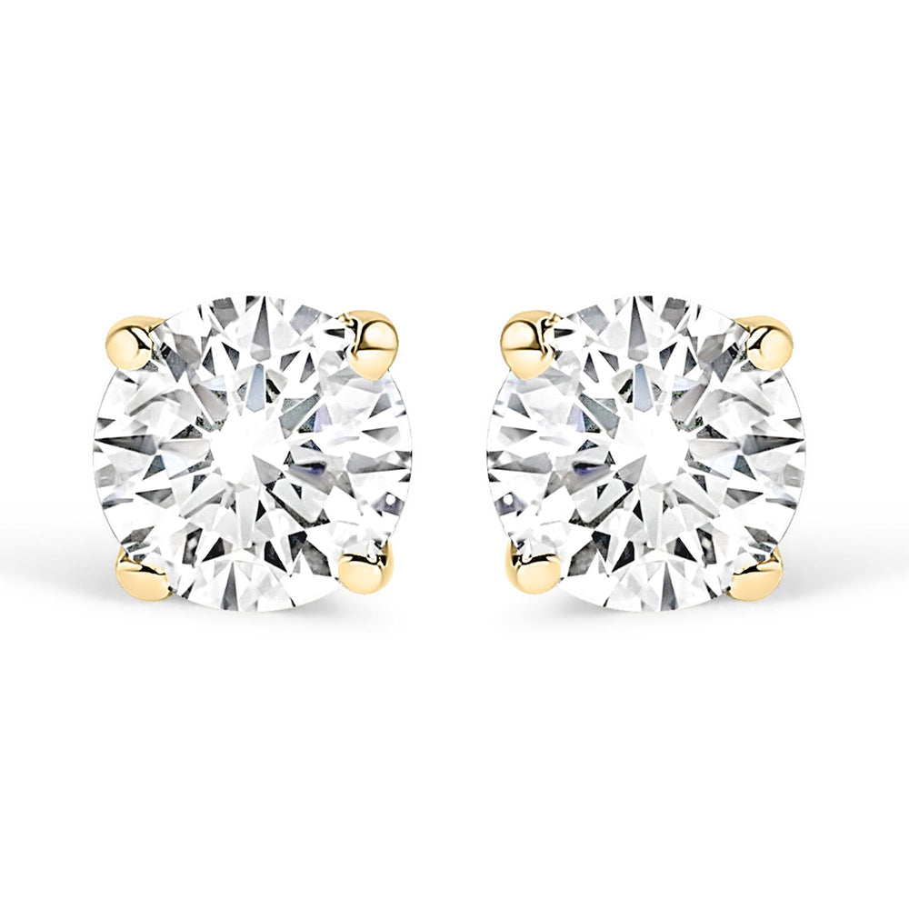 14K Gold 1/2 Cttw Lab Grown Diamond Solitaire Stud Earrings