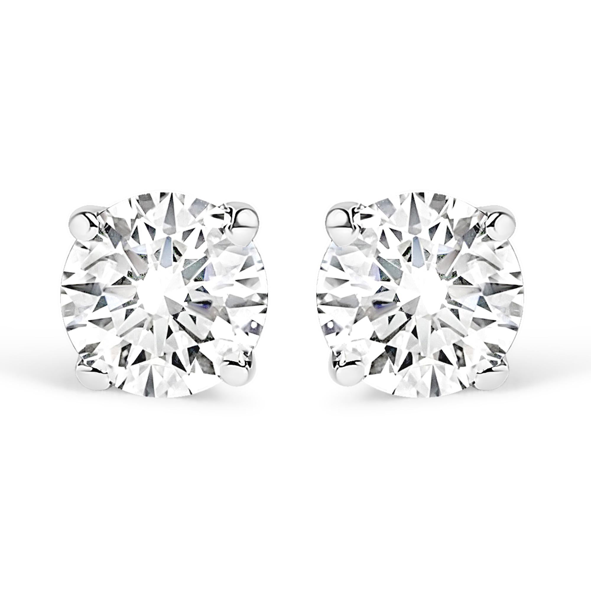 14K Gold 1.0 Cttw Lab Grown Diamond Solitaire Stud Earrings