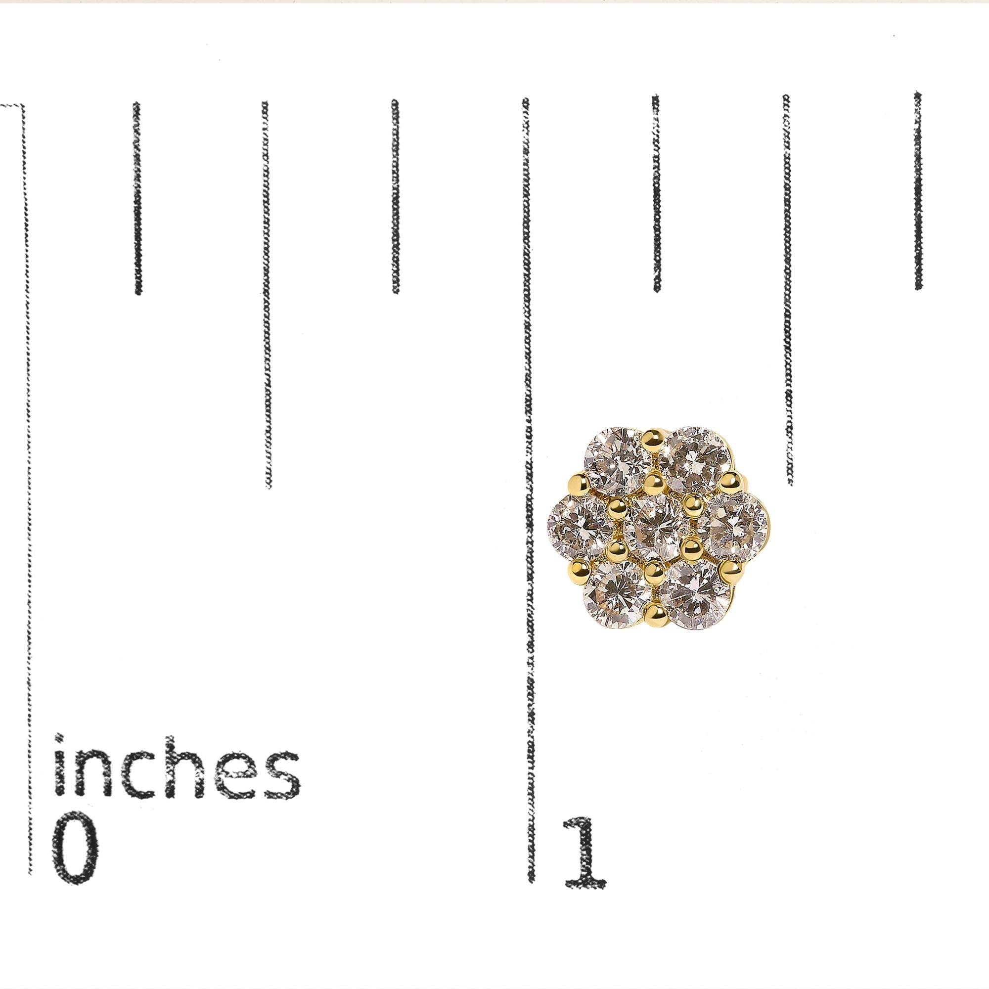 14K White Gold 3 cttw Prong Set Round-Cut Diamond Floral Cluster Stud Earring (I-J Color, SI1-SI2 Clarity)