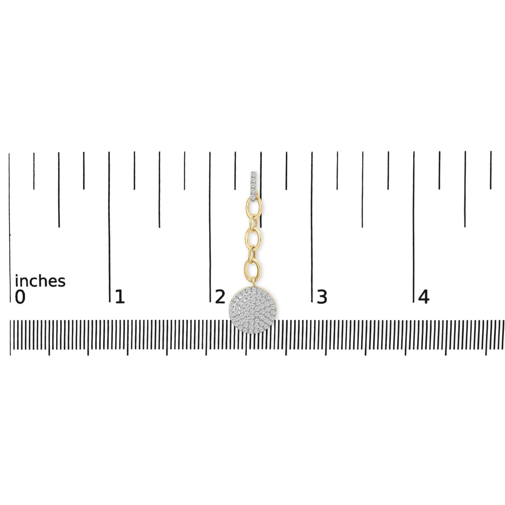 18K Yellow Gold Plated .925 Sterling Silver 1.0 Cttw Diamond Composite Cluster Dangle Chain Earrings (I-J Color, I1-I2 Clarity)