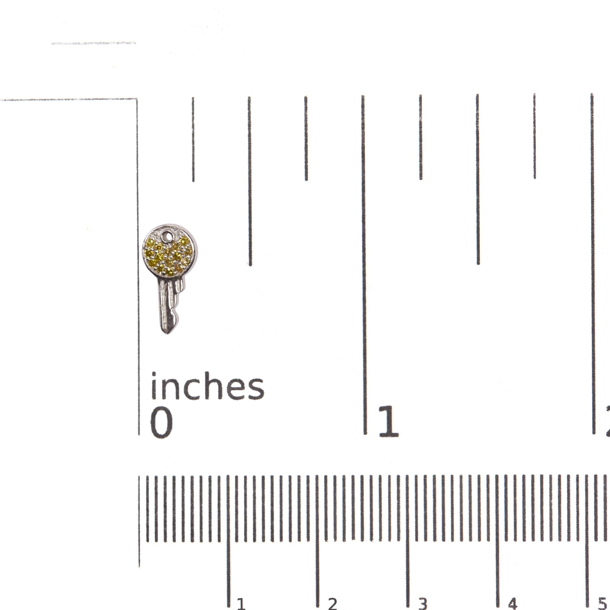 925 Sterling Silver 1/6ct TDW  Yellow Treated  Diamond Charm Earrings
