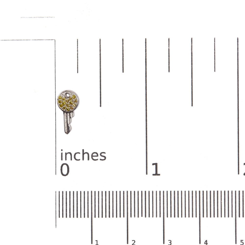925 Sterling Silver 1/6ct TDW  Yellow Treated  Diamond Charm Earrings