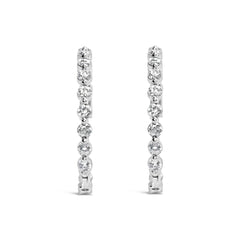 14K White Gold 5.00 Cttw Lab Grown Diamond Inside-Out Hoop Earring