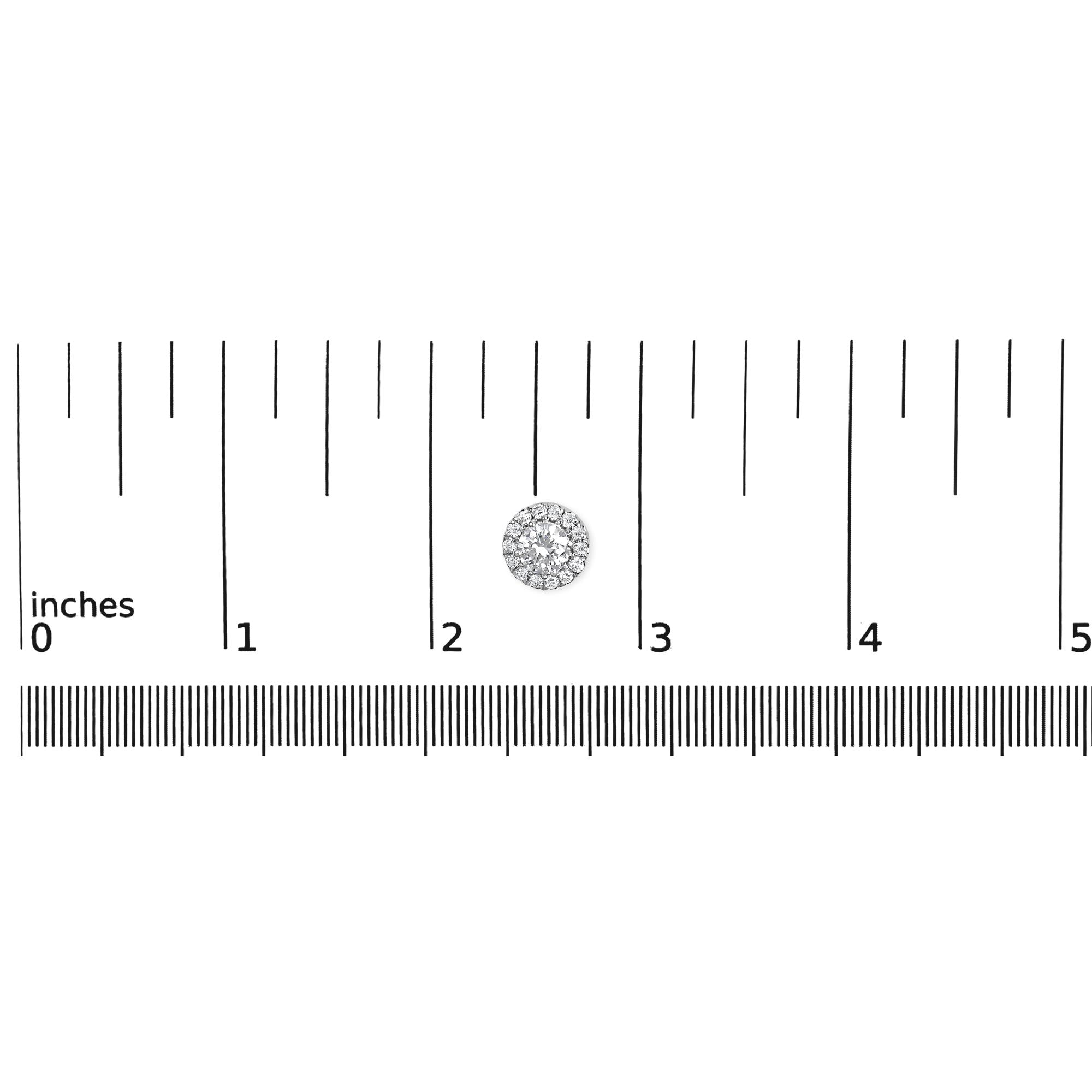 14K White Gold Round Lab-Grown Diamond Halo Stud Earrings (F-G Color, VS2-SI1 Clarity)