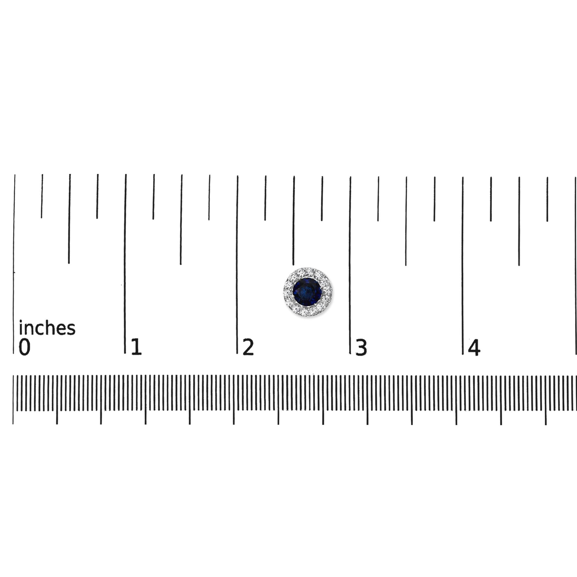 14K White Gold 3.0 Cttw Lab-Grown Blue Diamond Halo Stud Earrings (Blue & F-G Color, VS1-VS2 Clarity)