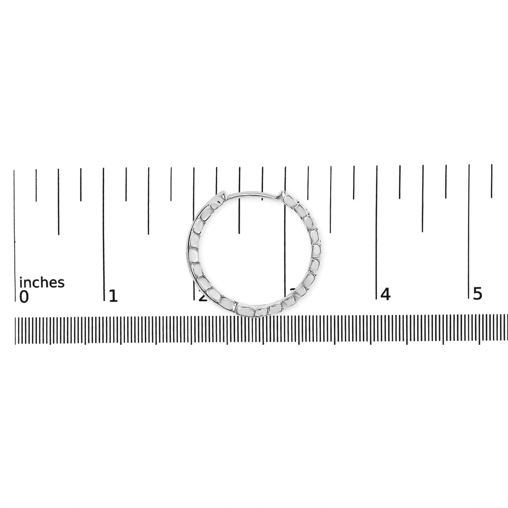 14K White Gold 1/4 Cttw Lab Grown Diamond Leafy Wreath Hoop Earrings (F-G Color, VS1-VS2 Clarity)