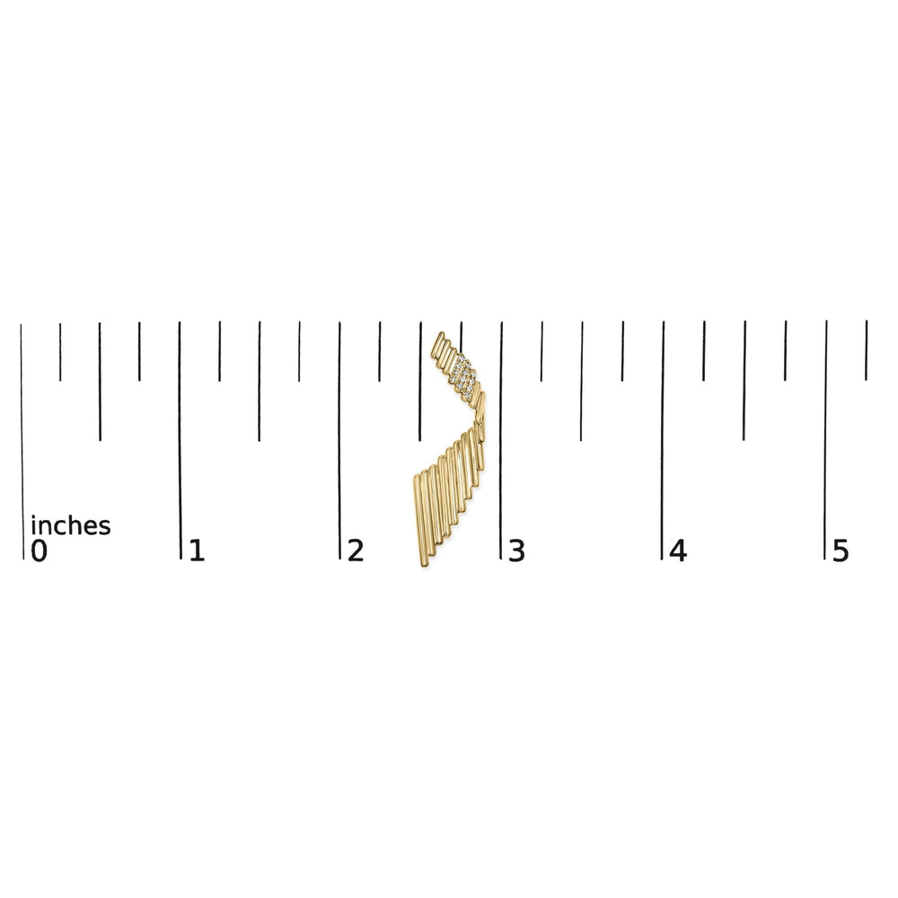 14K Yellow Gold Plated .925 Sterling Silver Sculpted Diamond Accent Drop Earrings (H-I Color, I1-I2 Clarity)