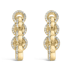 14K Yellow Gold Plated .925 Sterling Silver 1/2 Cttw Diamond Chain Link Drop Earrings (H-I Color, I1-I2 Clarity)