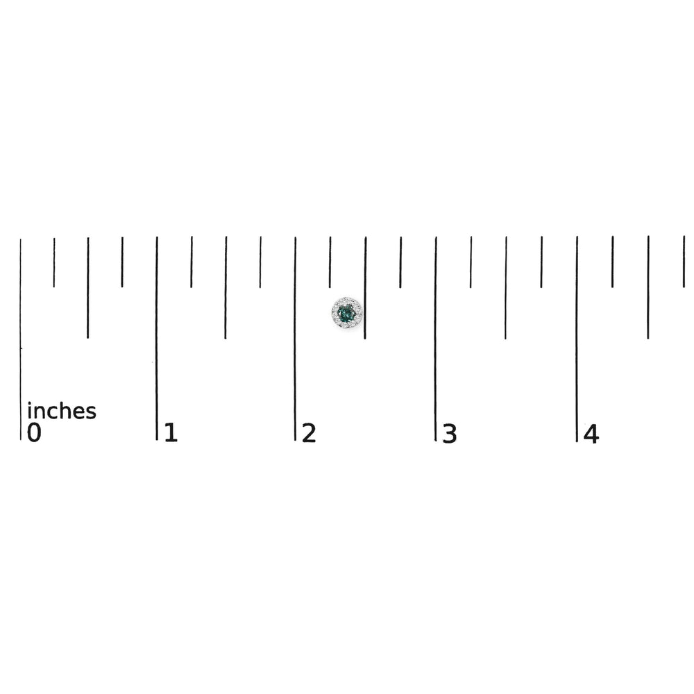 .925 Sterling Silver 1/3 Cttw White and Blue Diamond Halo Stud Earring
