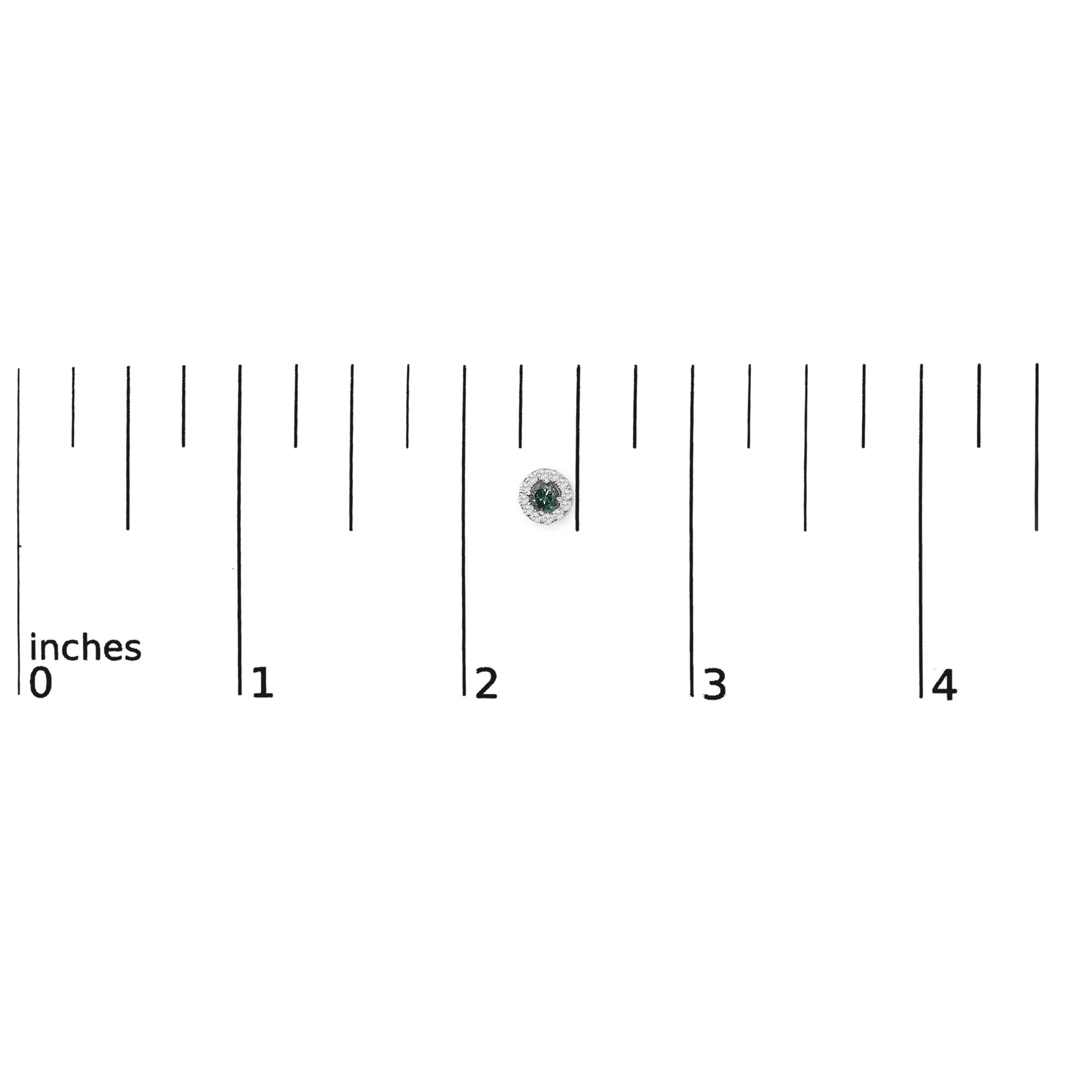 .925 Sterling Silver 1/2 Cttw Blue Diamond Halo Stud Earring