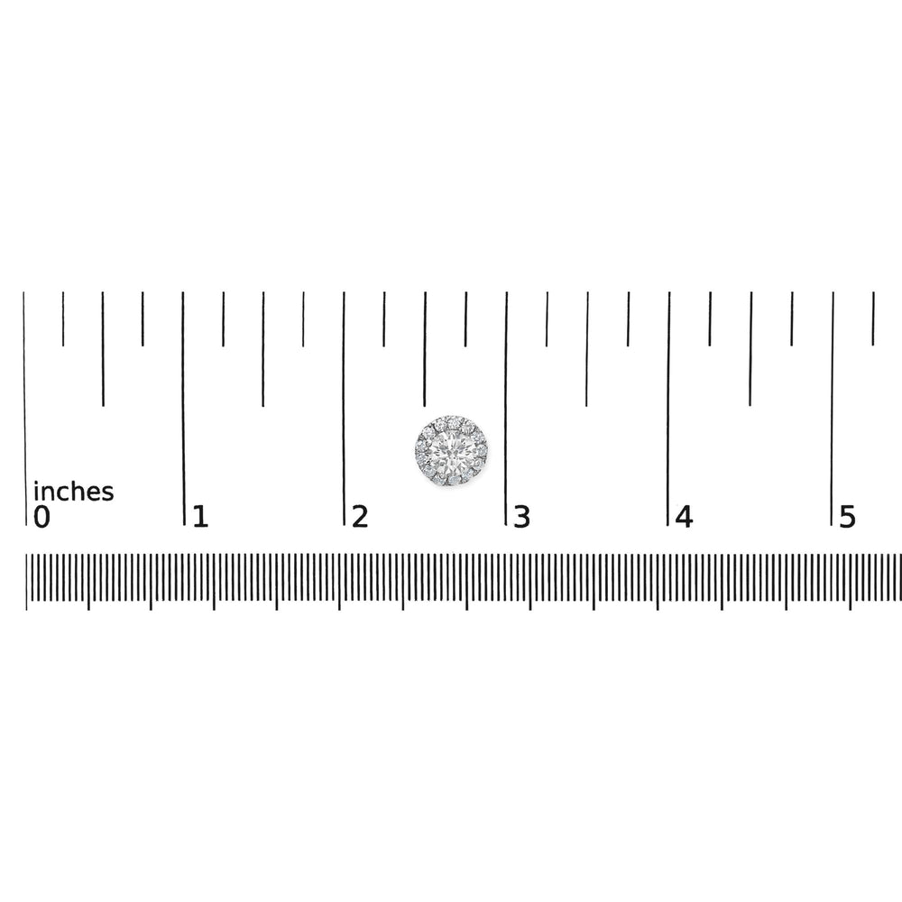 14K White Gold 3/4 Cttw Lab-Grown Diamond Floating Halo Stud Earring (F-G Color, VS1-VS2 Clarity)