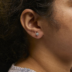 14K White Gold 1.0 Cttw Lab-Grown Diamond 8 Prong Hidden Halo Stud Earrings (F-G Color, VS1-VS2 Clarity)