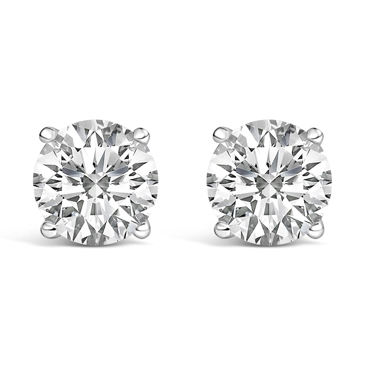 Platinum Round Lab Grown Diamond Solitaire Stud Earrings