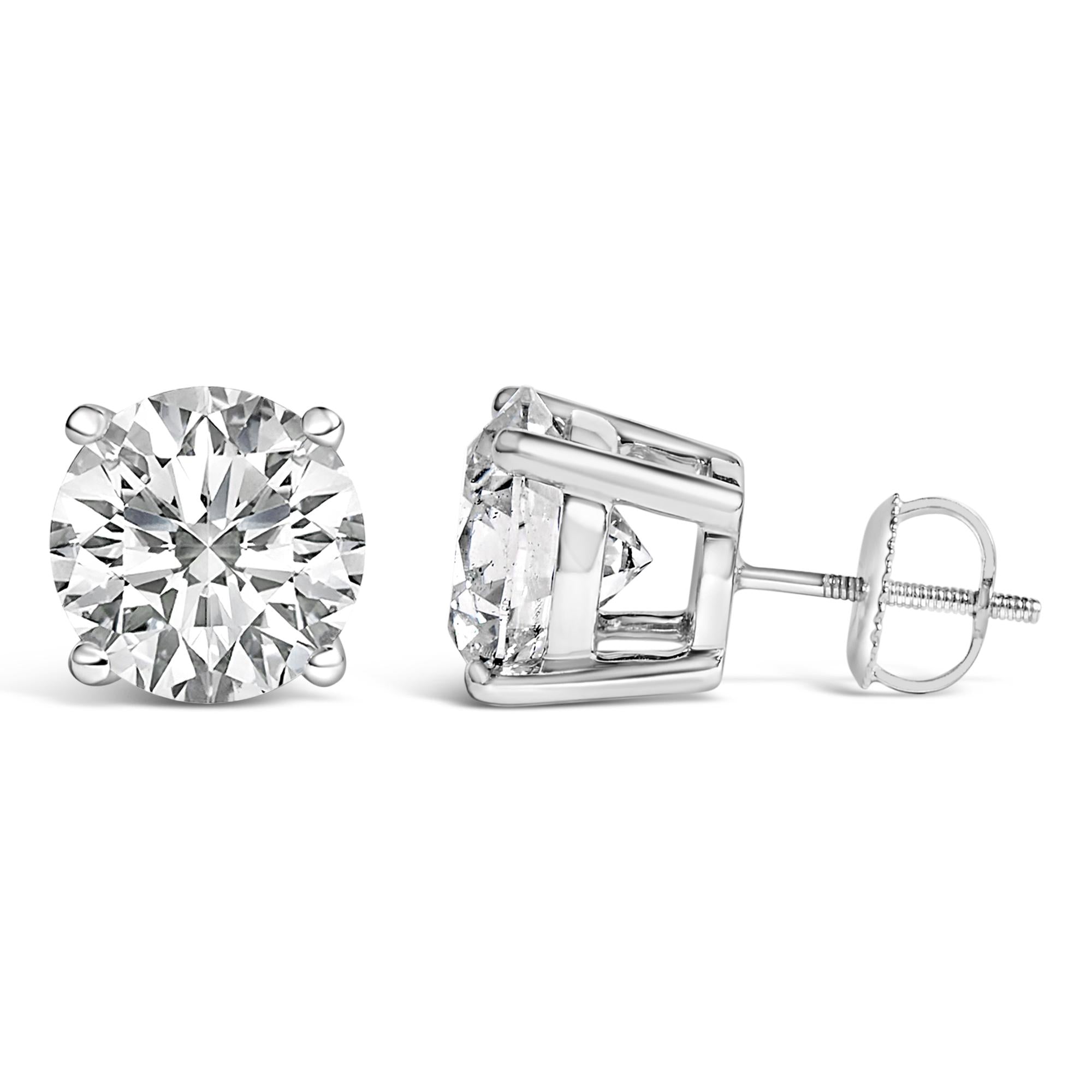 Platinum Round Lab Grown Diamond Solitaire Stud Earrings