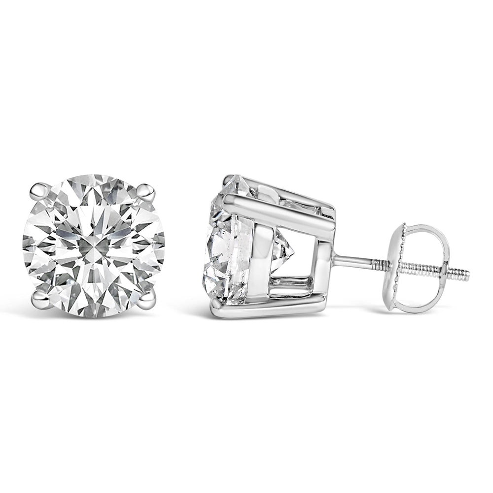 Platinum Round Lab Grown Diamond Solitaire Stud Earrings