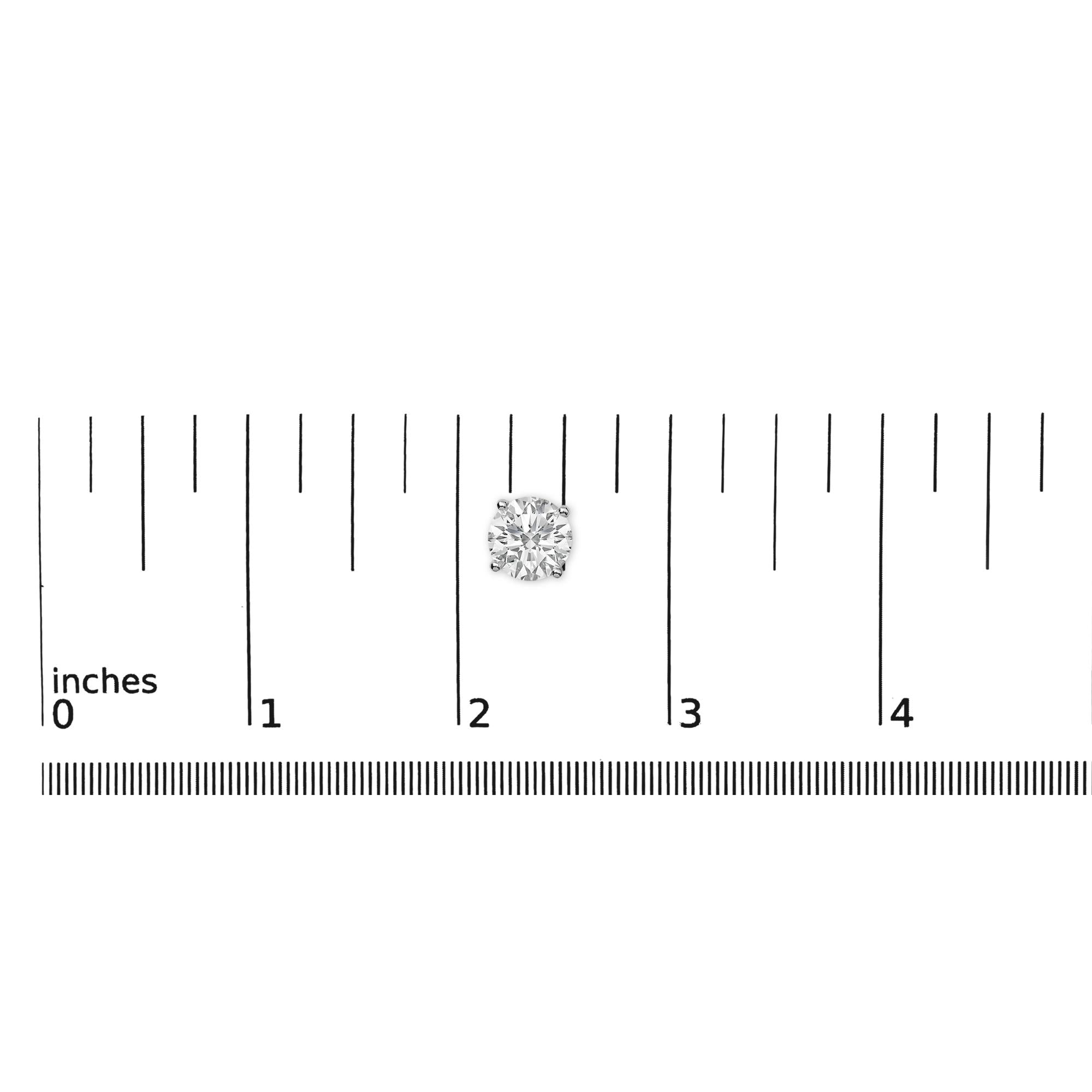 Platinum Round Lab Grown Diamond Solitaire Stud Earrings