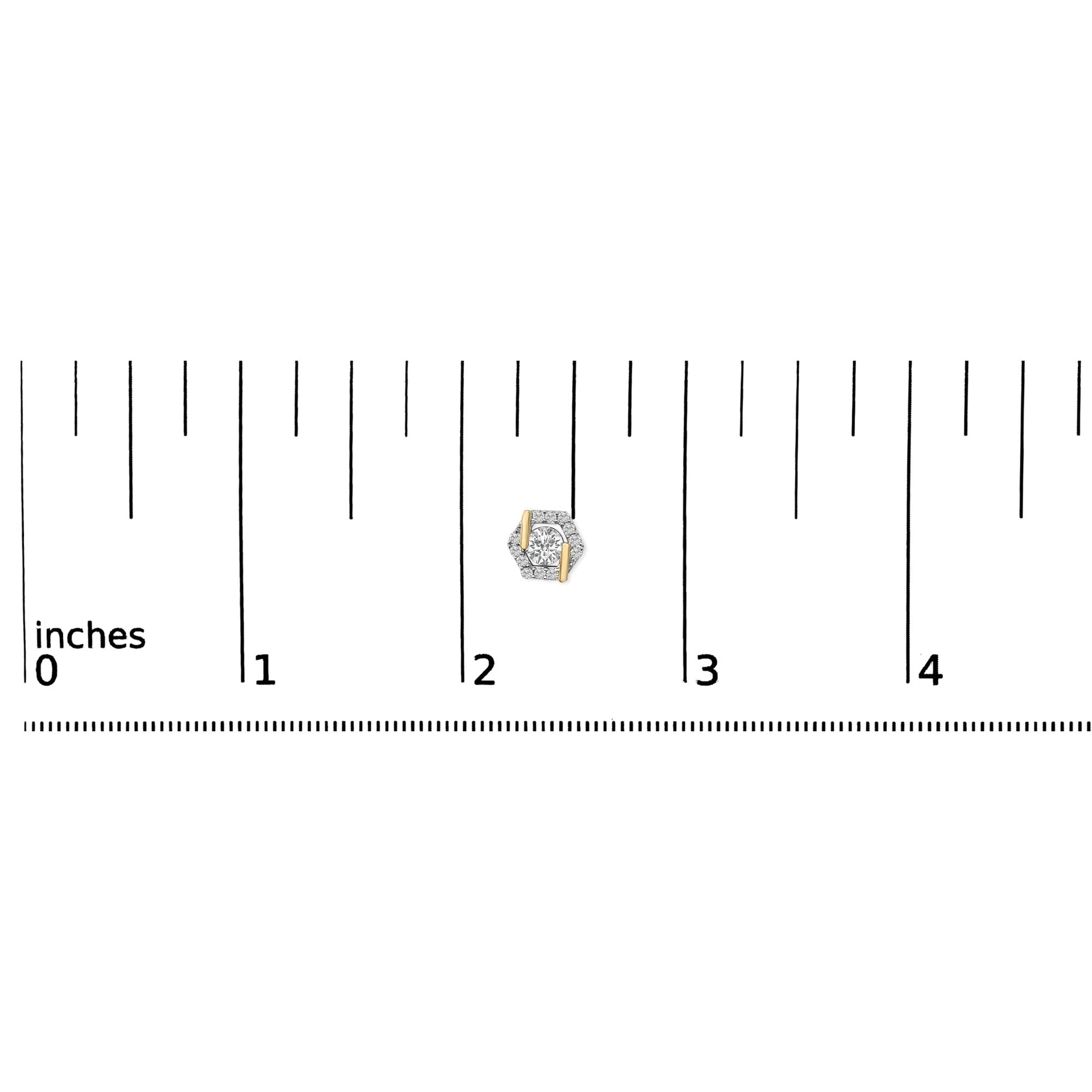 14K Yellow Gold Plated Silver 7/8 Cttw Lab Grown Diamond Hexagon Stud Earrings