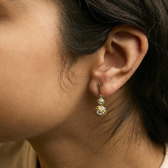 14K Yellow Gold Plated Sterling Silver 1/2 Cttw Lab Grown Diamond Matte Finish Drop Earrings