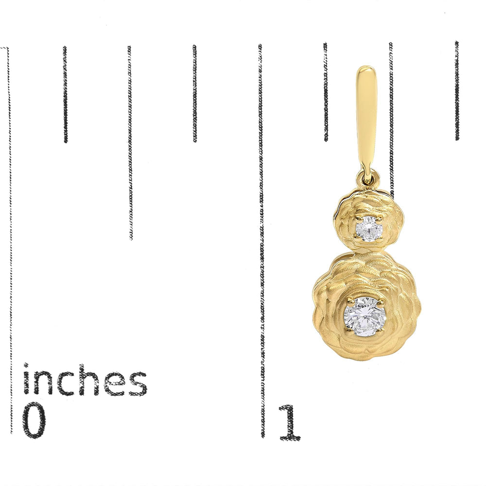 14K Yellow Gold Plated Sterling Silver 1/2 Cttw Lab Grown Diamond Matte Finish Drop Earrings