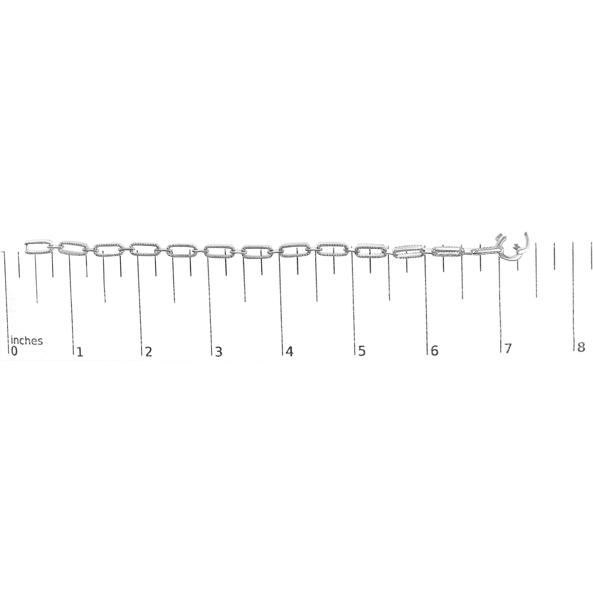 14K White Gold 1.00 Cttw Paperclip Link Bracelet