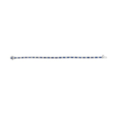 14K White Gold 1 1/10 Cttw Diamond and Blue Sapphire Alternating Link Tennis Bracelet (I-J Color, SI2-I1 Clarity) - 7" Inches