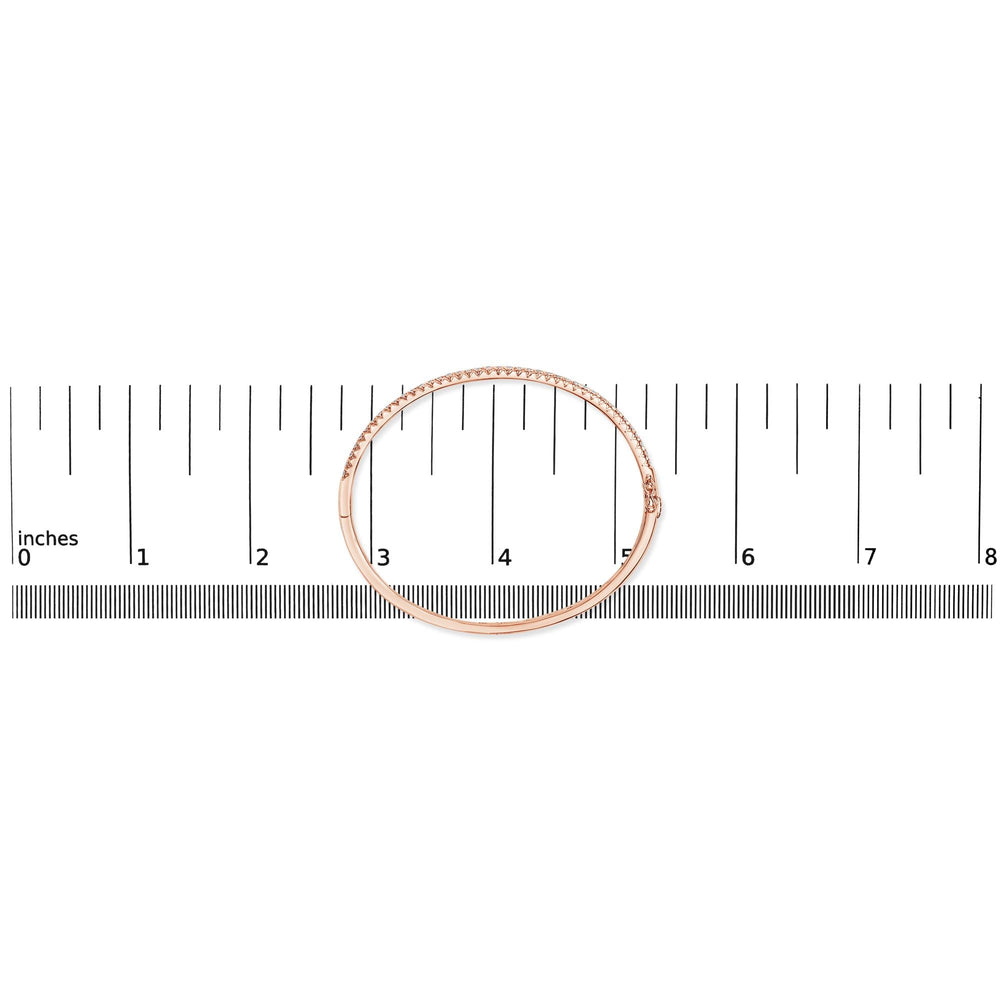 14K Gold 1.00 Cttw Half Eternity Diamond Bangle Bracelet (G-H Color, SI2-I1 Clarity) - 7" Inches