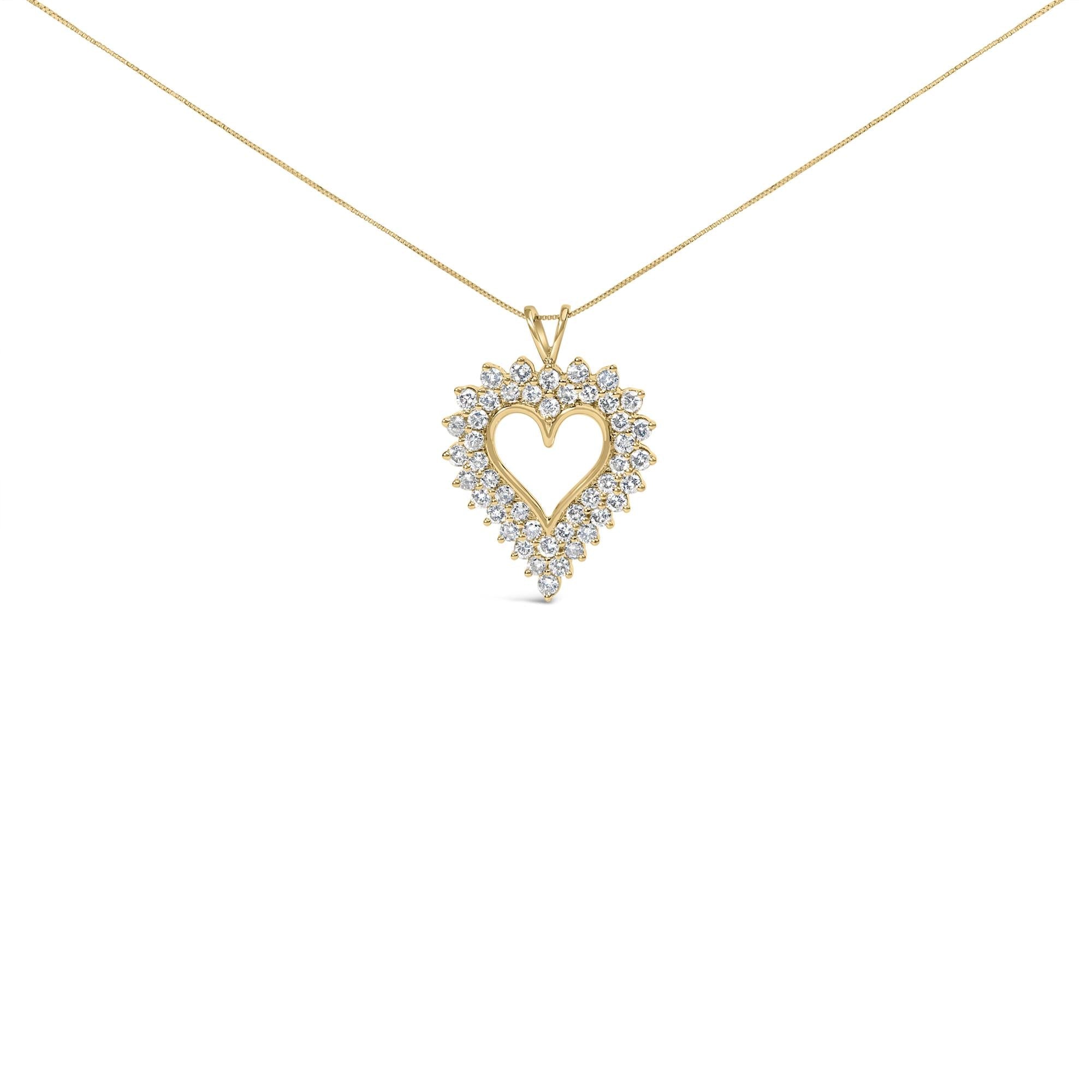 .925 Sterling Silver 3.00 Cttw Round Cut Diamond Cluster Heart 18" Pendant Necklace (K-L Color, I1-I2 Clarity)