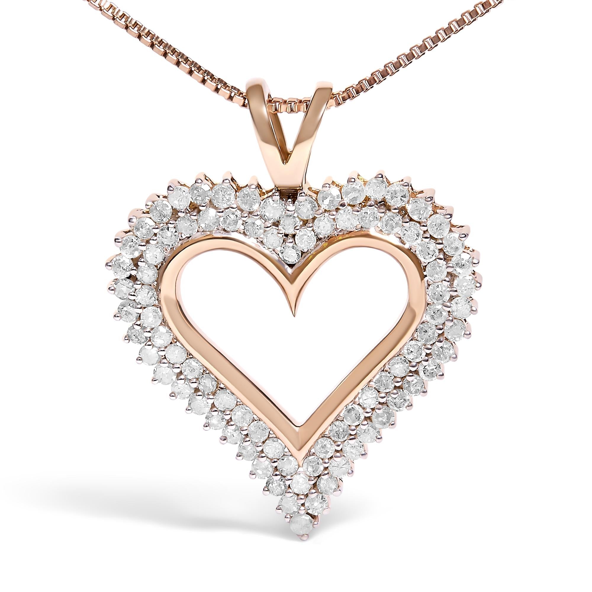 .925 Sterling Silver Diamond Heart 18" Pendant Necklace (I-J Color, I2-I3 Clarity)