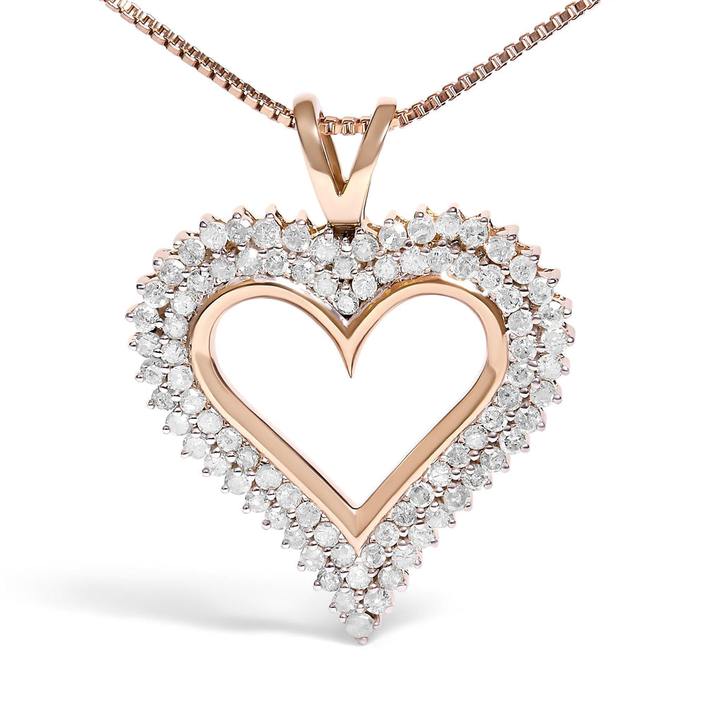 .925 Sterling Silver Diamond Heart 18" Pendant Necklace (I-J Color, I2-I3 Clarity)