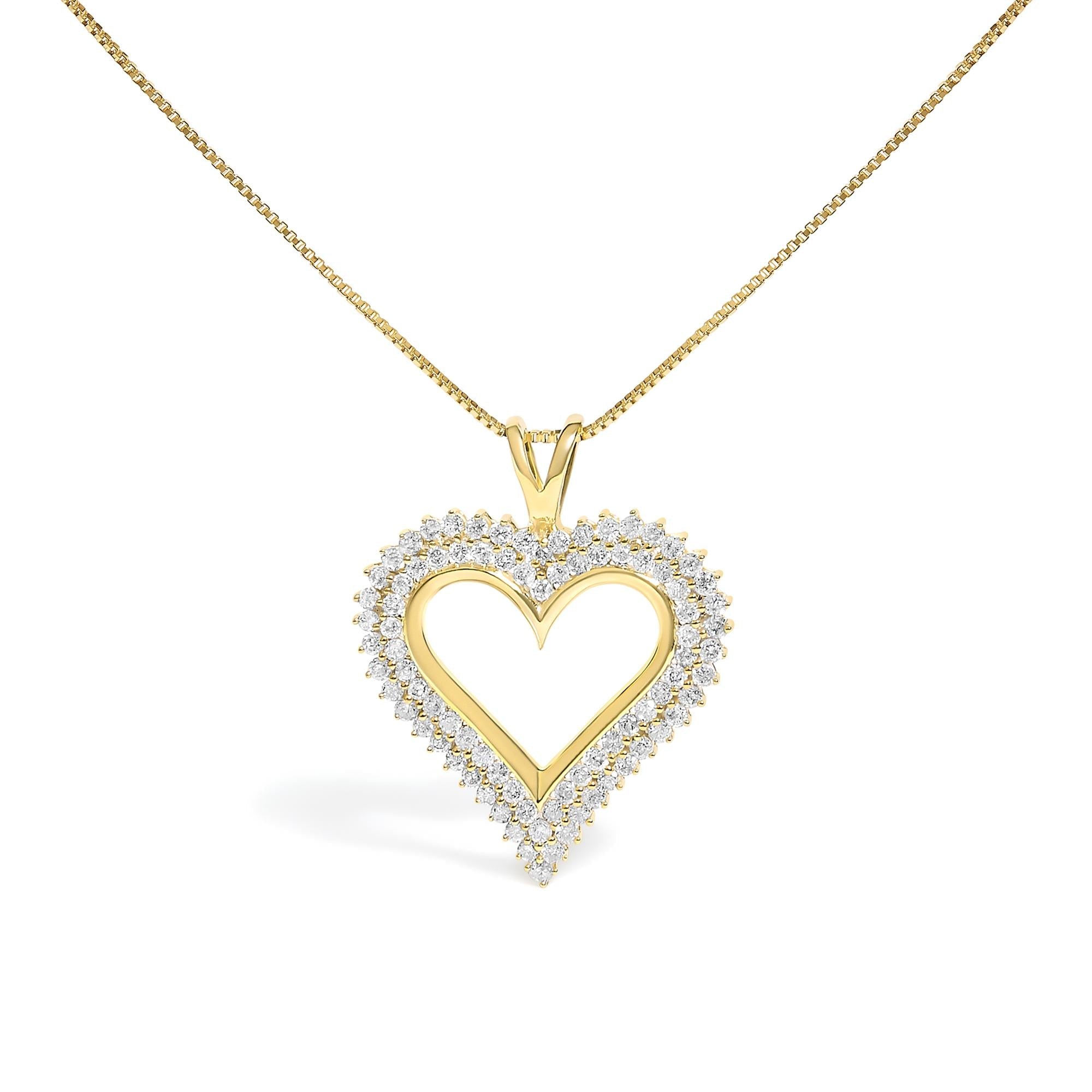 .925 Sterling Silver Diamond Heart 18" Pendant Necklace (I-J Color, I2-I3 Clarity)