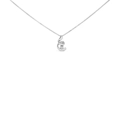 10K White Gold 1/10 Cttw Diamond Solitaire Spiral 18" Pendant Necklace (I-J Color, I2-I3 Clarity)