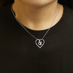 .925 Sterling Silver 1/4 Cttw Brilliant-Cut Diamond Open Heart Twisted Awareness Ribbon 18" Pendant Necklace (H-I Color, I1-I2 Clarity)
