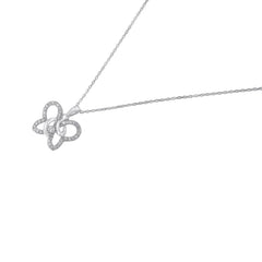 .925 Sterling Silver 1/4 cttw Prong-Set Diamond Butterfly 18" Pendant Necklace (H-I Color, I1-I2 Clarity)