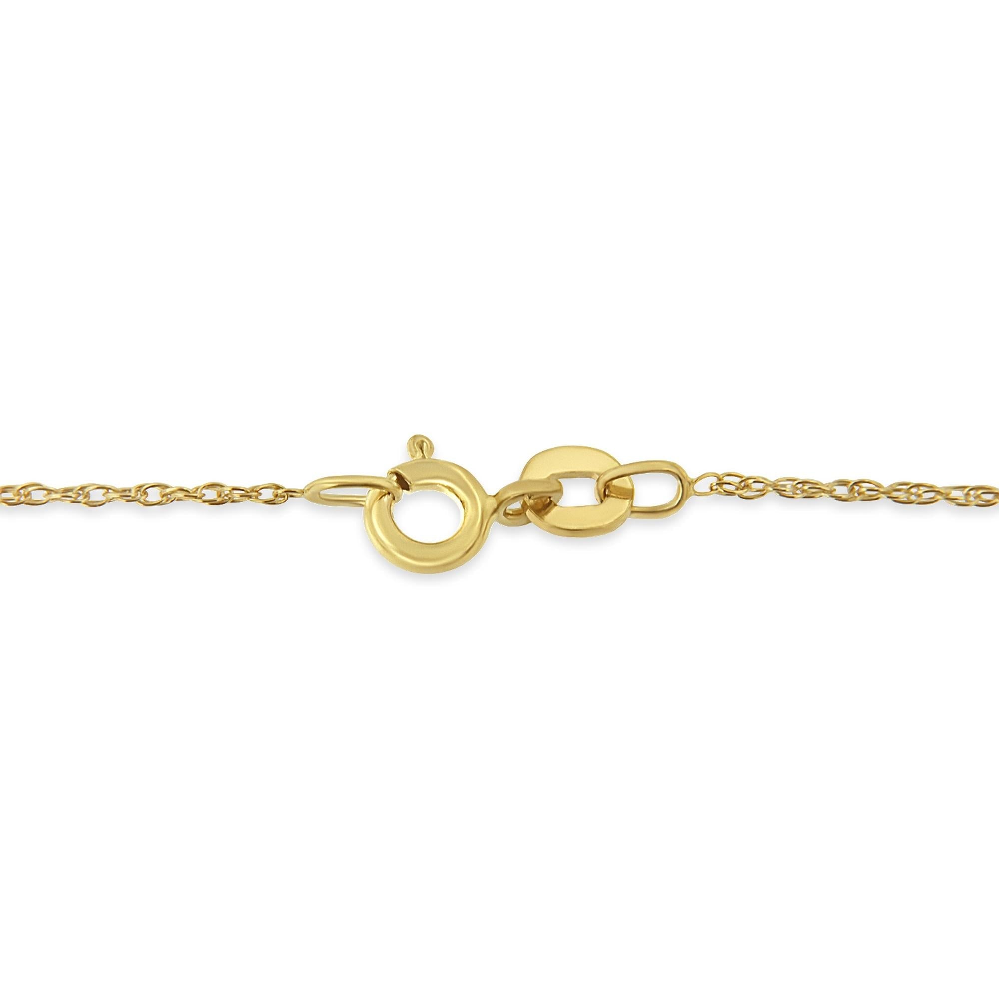 10K Yellow Gold Plated .925 Sterling Silver Miracle Set Diamond Accent Cross 18" Pendant Necklace (I-J Color, I3 Clarity)